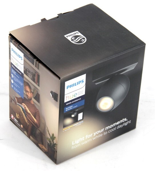 Philips Hue White Ambiance Buckram Bt Spot Mit Dimmschalter Schwarz-image
