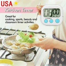 Digital Kitchen Timer Magnetic Cooking LCD Large Count Down Clear Loud Alarm