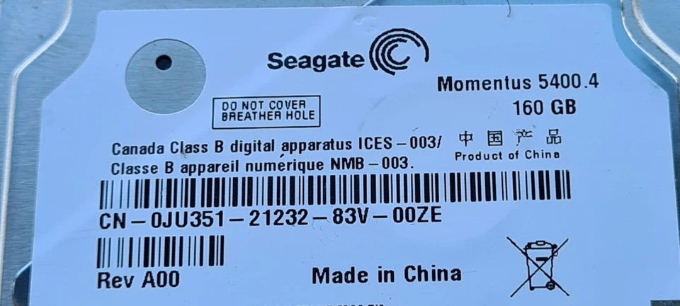 Hard Disk Drive HDD 2.5" 160GB Sata ST9160827AS DATE: 080403 SITE:WU - Image 4 of 4