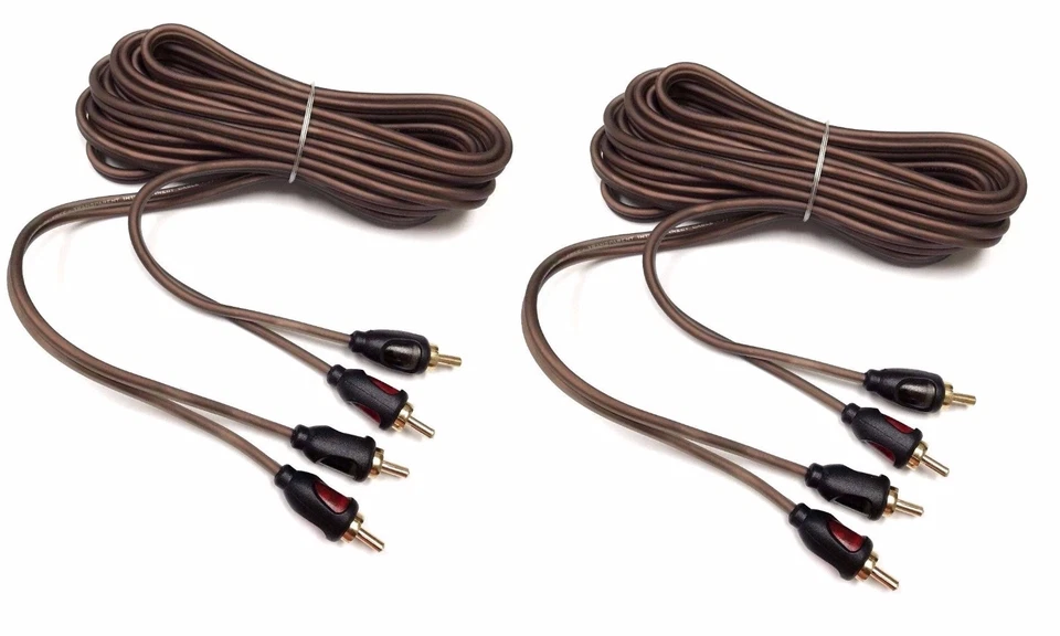 2 PCS 3FT CAR AUDIO RCA INTERCONNECT COPPER ULTRA FLEXIBLE CABLE HOME MARINE US - Image 2 of 2