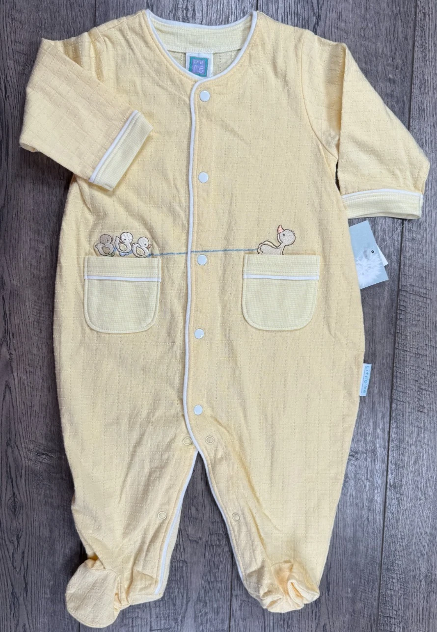 Baby Girl Boy Clothes New Vintage Little Me 6 Month Yellow Duck Footed Outfit