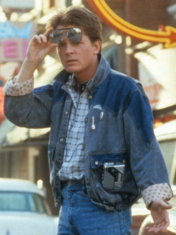 Handmade Michael J Fox Back to the Future Marty McFly Blue Jacket