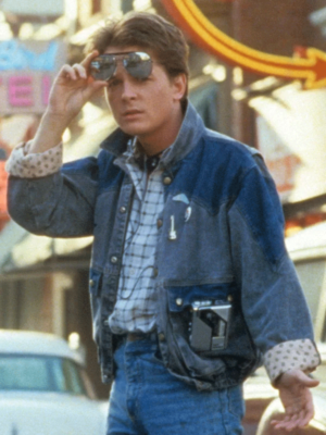 Handmade Michael J Fox Back to the Future Marty McFly Blue Jacket