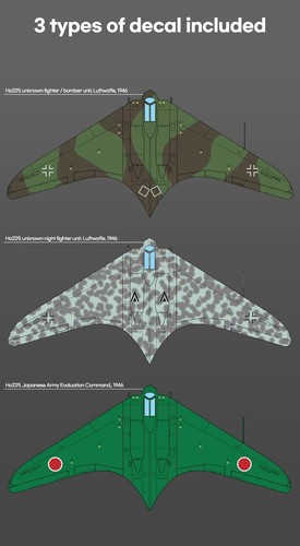 1/72 GERMAN HORTEN HO 229 WONDERWAFFE FIGHTER BOMBER PLA MODEL KIT ACADEMY 12583 - Picture 8 of 11