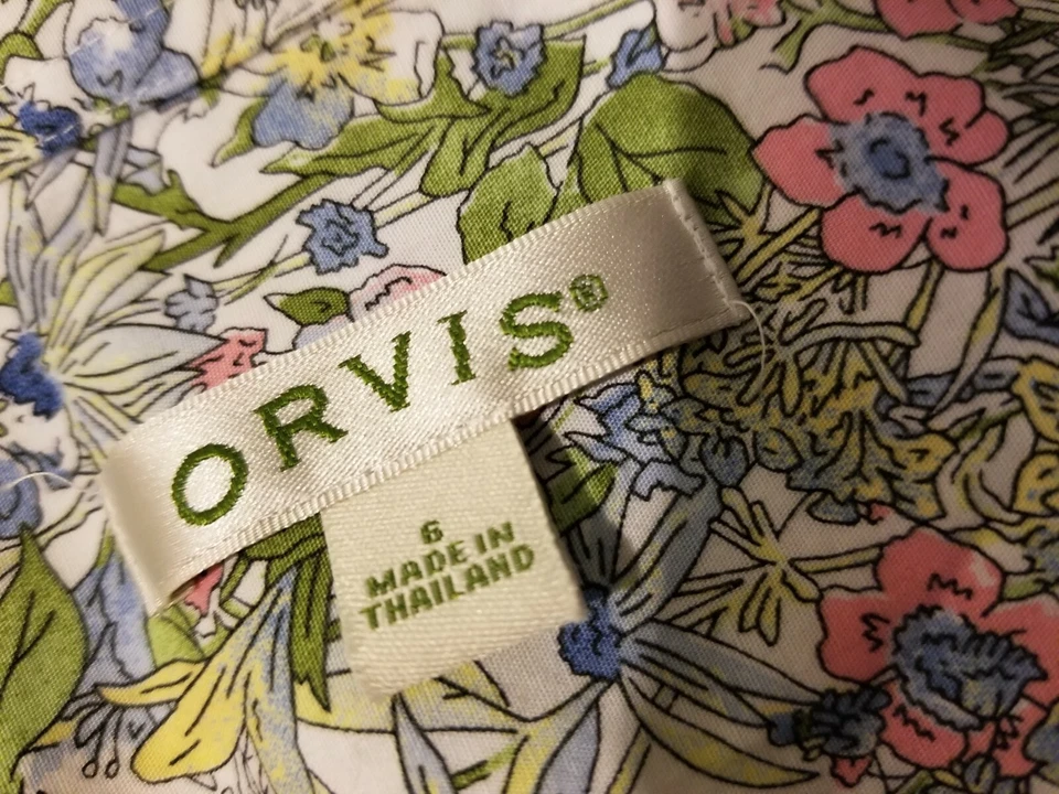 Женская сорочка Orvis на 6 зеленых пуговицах хлопковая блузка с цветочным рисунком - Изображение 3 из 4