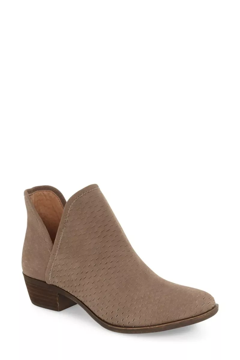 Bashina nubuck leather block heel best sale booties