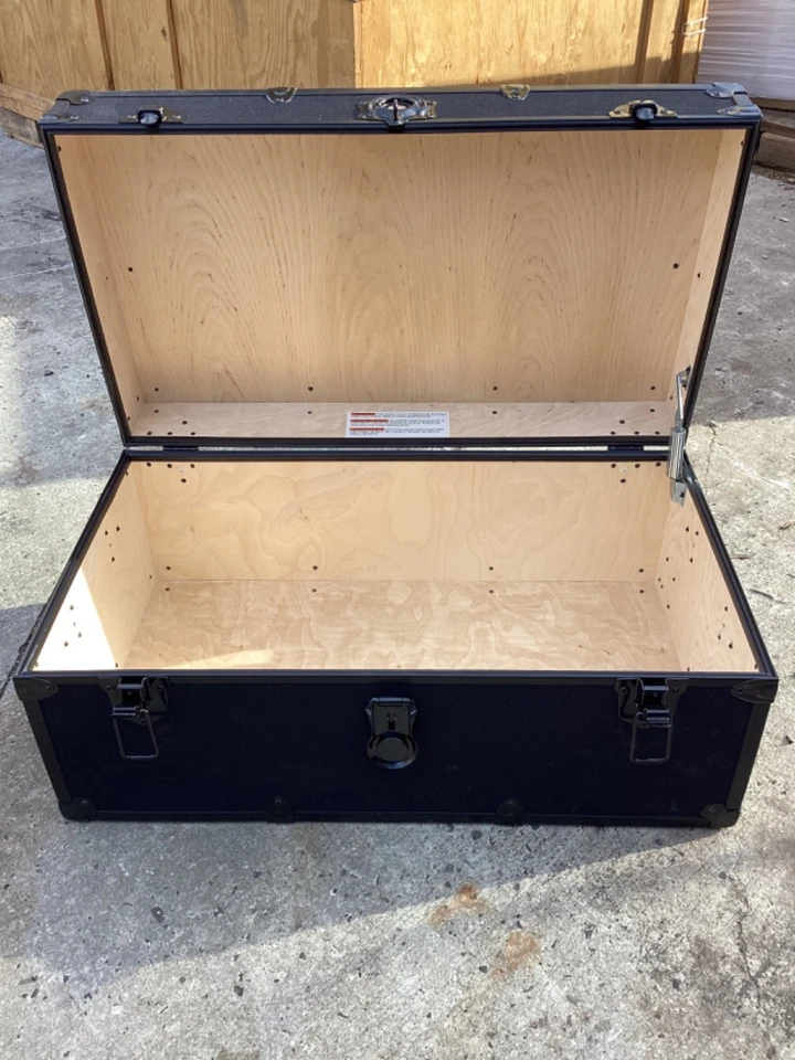 Rhino Storage Trunk Footlocker 32x18x14  Black With Black Hardware USA Made - Image 3 of 4