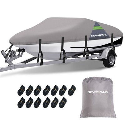NEVERLAND Bootspersenning Bootsabdeckung V-Rumpf Wasserdicht UV 427-488cm Grau