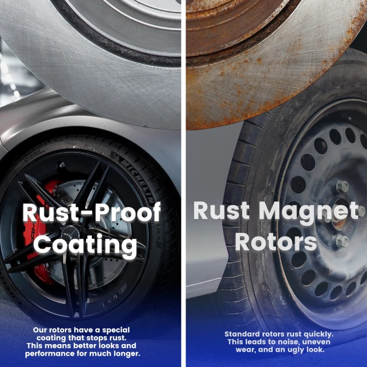 Front Rear Brake Disc Rotors and Ceramic Pads Kit for Toyota Land Cruiser Tundra