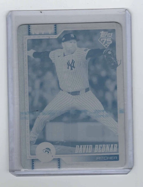2026 Topps Series 1 David Bednar 1/1 Printing Plate Cyan Yankees