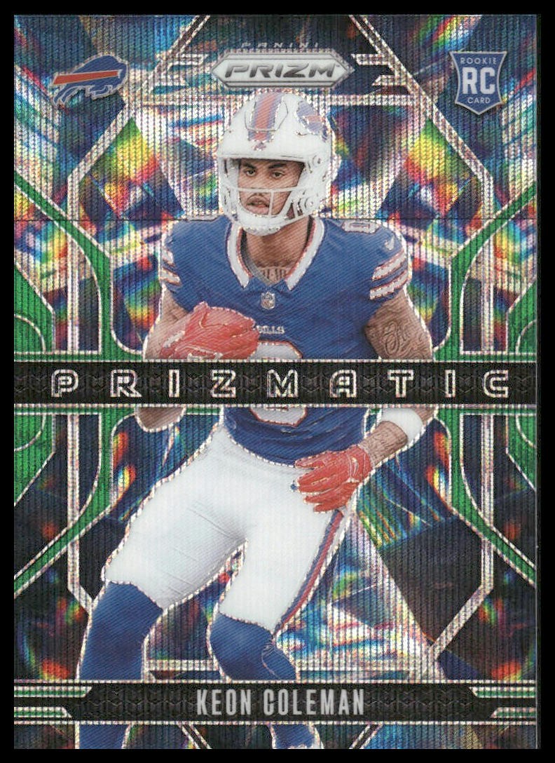 2024 Panini Prizm #15 Keon Coleman Rookie Prizmatic Wave Green Prizm Bills