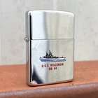 Zippo USS Wisconsin BB-64 Lighter USN Navy WW2 Korea Military Battleship