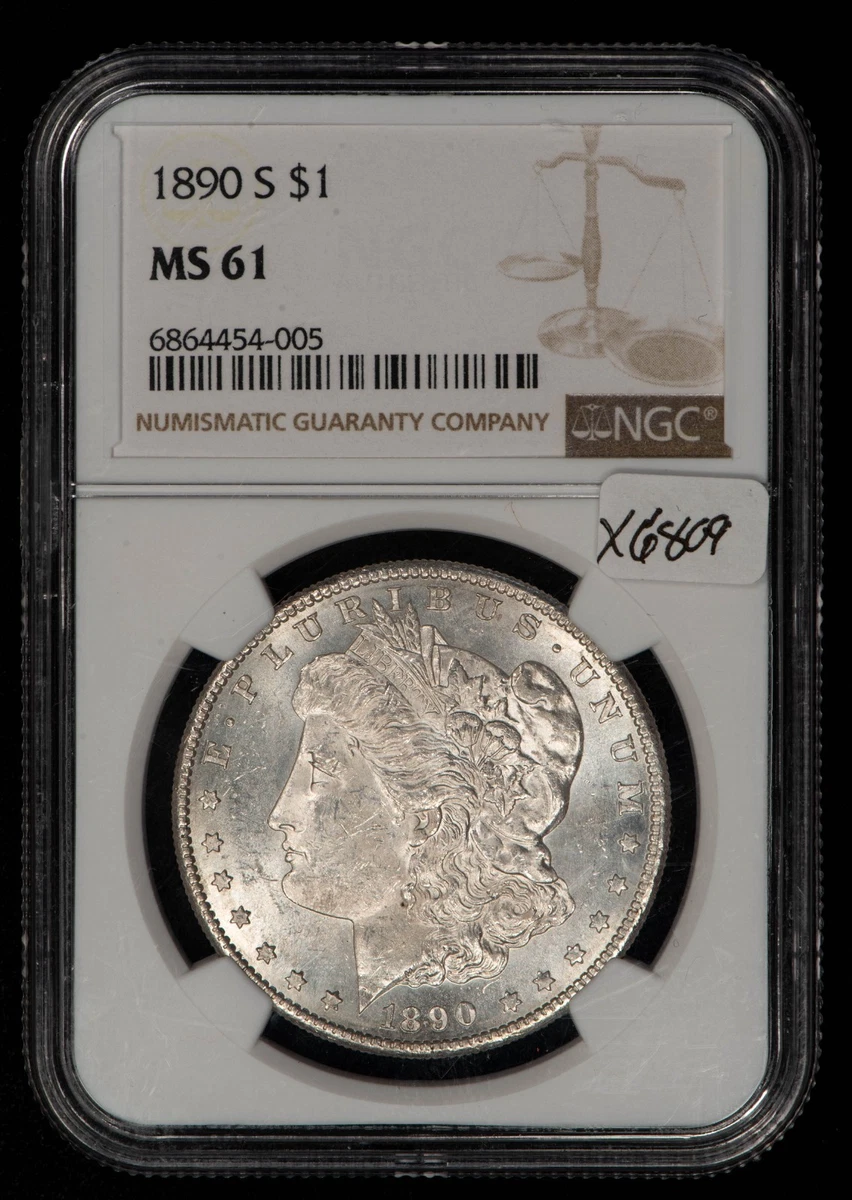 25+ MS 61 Graded 1890 Year Morgan US Dollars (1878-1921) for sale