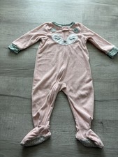 18 Month Warm Fleece Pajamas Footed Grips Carters Pink And White Polka For Deer