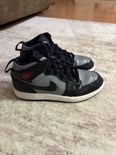 Nike Jordan 1 Mid Shadow Black and Gray Boys Youth Size 2 Shoes