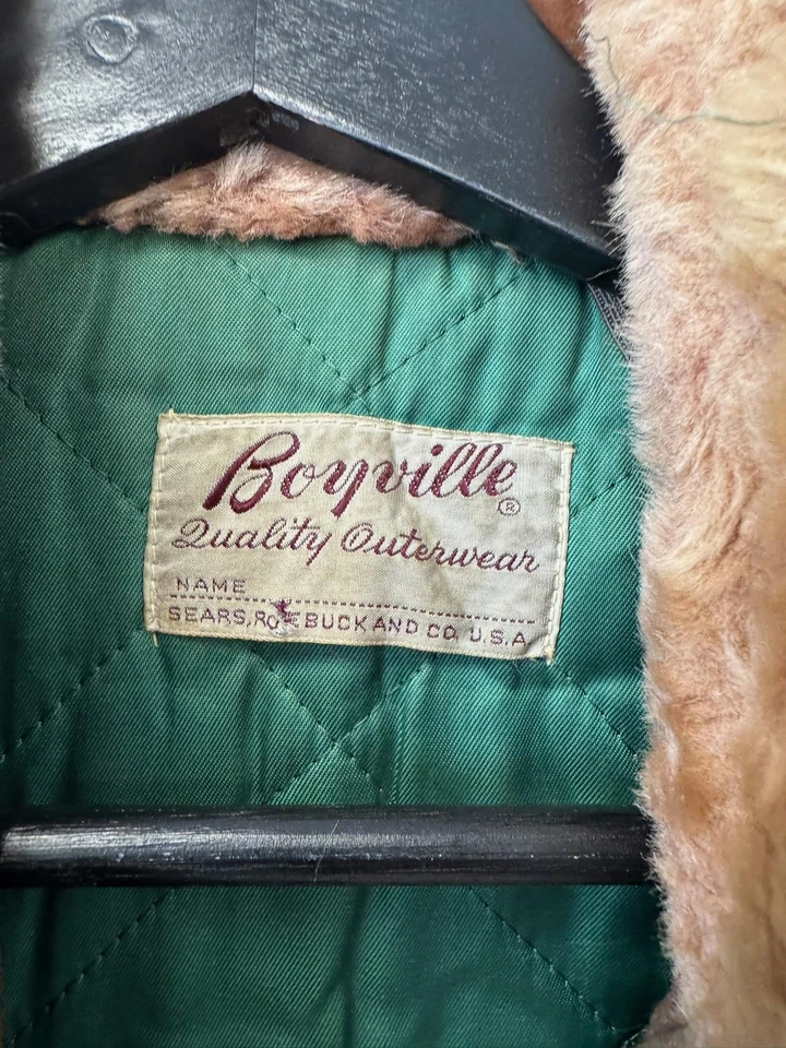 Vintage Boyville Jacket Small Quilted Brown Faux Fur Collar Sears 60s Coat - Image 2 of 4