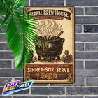 Kitchen Witch Vintage Metal Wall Art 8x12 Rustic Iron Tin Sign Cooking Decor