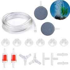 Aquarium Air Pump Accessories Kit Tubing Check Valves Air Stones Cups