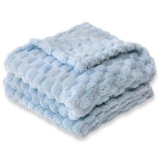 Baby Blanket for Boys or Girls 3D Jacquard Fluffy Fuzzy Soft Warm Cozy Flanne...