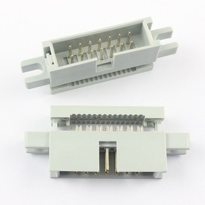 5Pcs 2.54mm 2x7 Pin 14 Pin IDC Male Box Header   Cable Connector Mounting Ear #y