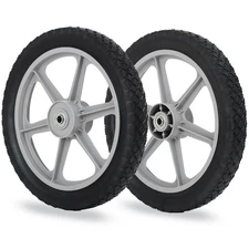 14 x 1.75'' Rubber Tire and Plastic Spoke Wheel, 2.5" Hub Length, 1/2" Axle B...