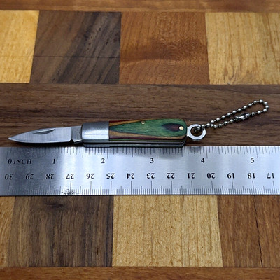Haller 42929 Mini Keychain Pocket Knife Stainless Multicolor Wood Handle Germany