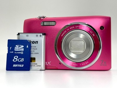 Nikon COOLPIX S3500 20.1MP 7X Pink Compact Digital Camera From