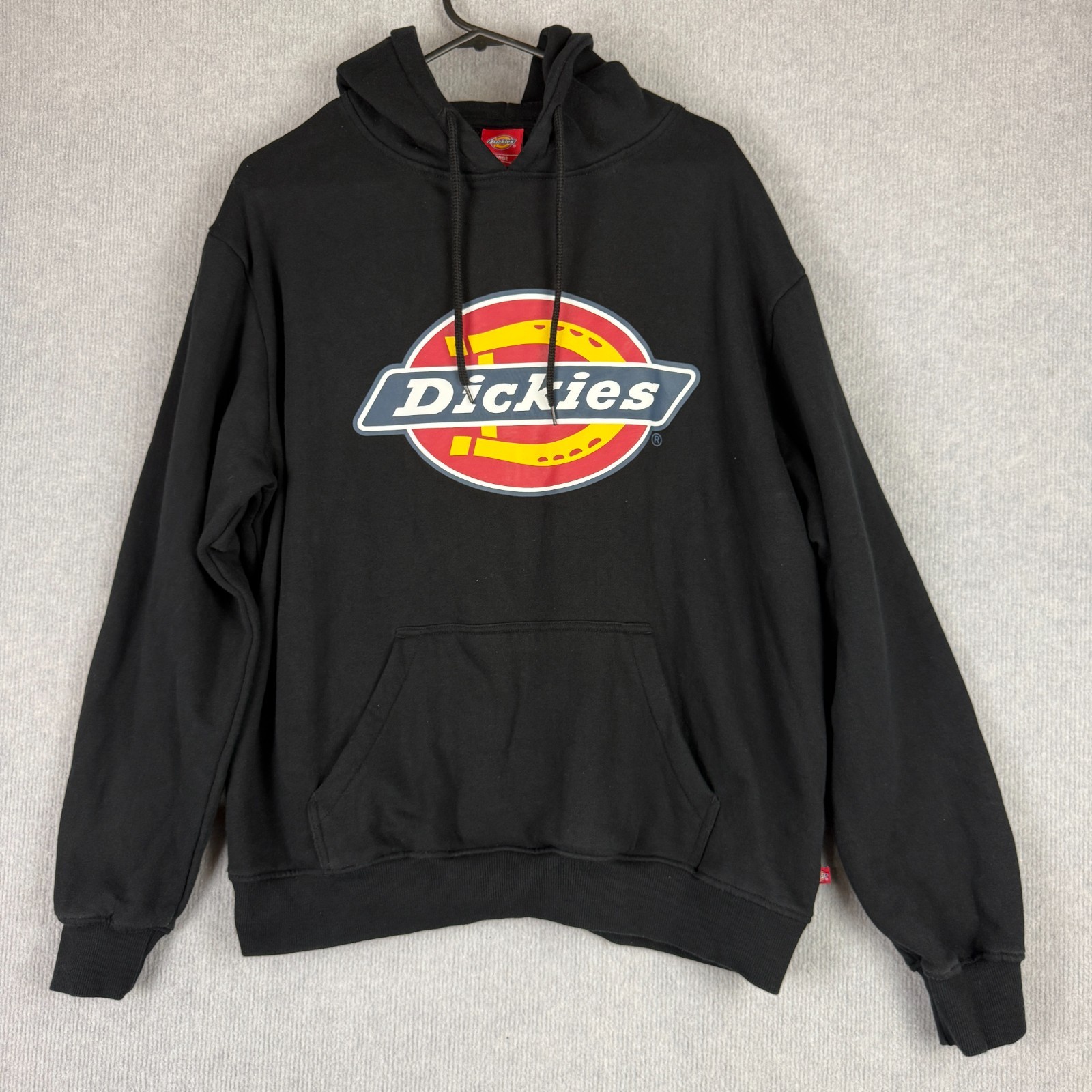 Dickies Jumper Mens Large Black Hoodie Graphic Logo Oversized Fit Cotton Blend
