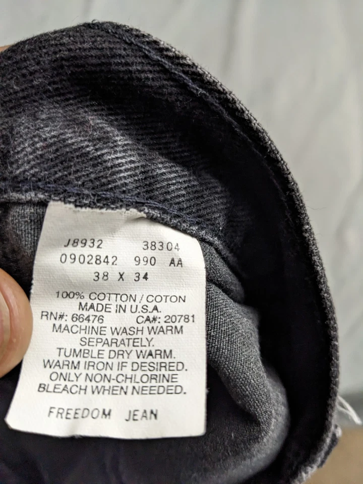 Vintage Tommy Hilfiger Jeans Mens Size 36X33 Black 90s Flag Logo Y2K Dark Wash - Image 4 of 4