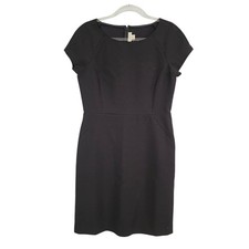 J.Crew Womens 10 Sheath Dress Black Cap Sleeve Pockets B8325 NWT