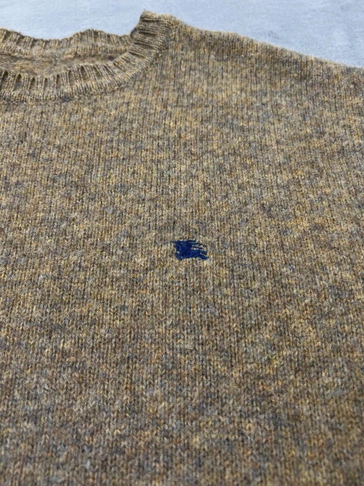 Suéter masculino vintage Burberry XL verde sálvia malha 100% lã feito na Espanha - Imagem 4 de 4