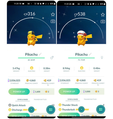 Shiny Pikachu Ethan's & Lyra's Hat  instant Trading  - Pokémon Go