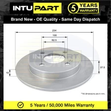 Fits Kia Picanto Hyundai i10 1.0 1.1 CRDi 1.2 Intupart Rear Brake Disc #1