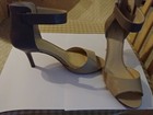 NINE WEST OPEN TOE HEELS SANDAL GREY & BEIGE Size 7.5 M. — photo 9