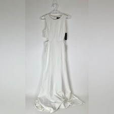 New Lulus Dress Women's Medium Loving Embrace Cut Out Maxi Formal Classy White