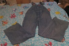 Dickies Railroad Conductor Overalls 44 Bibs Work Carpenter Mens Hickory Striped