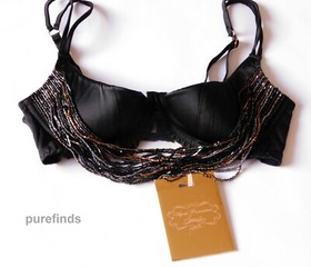 AGENT PROVOCATEUR SOIREE LIDIJA SILK DEMI BRA 36B & THONG SIZE 3 RRP &pound;740 NWT