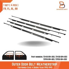 Outer Door Belt Weatherstrip Window Seal Molding Set For Honda Civic Sedan 92-95