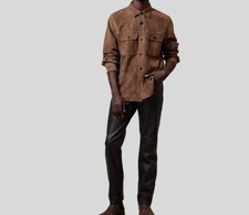 Men's Real Leather Pants - Black Slim Fit Trousers -Genuine Leather Stylish Pant