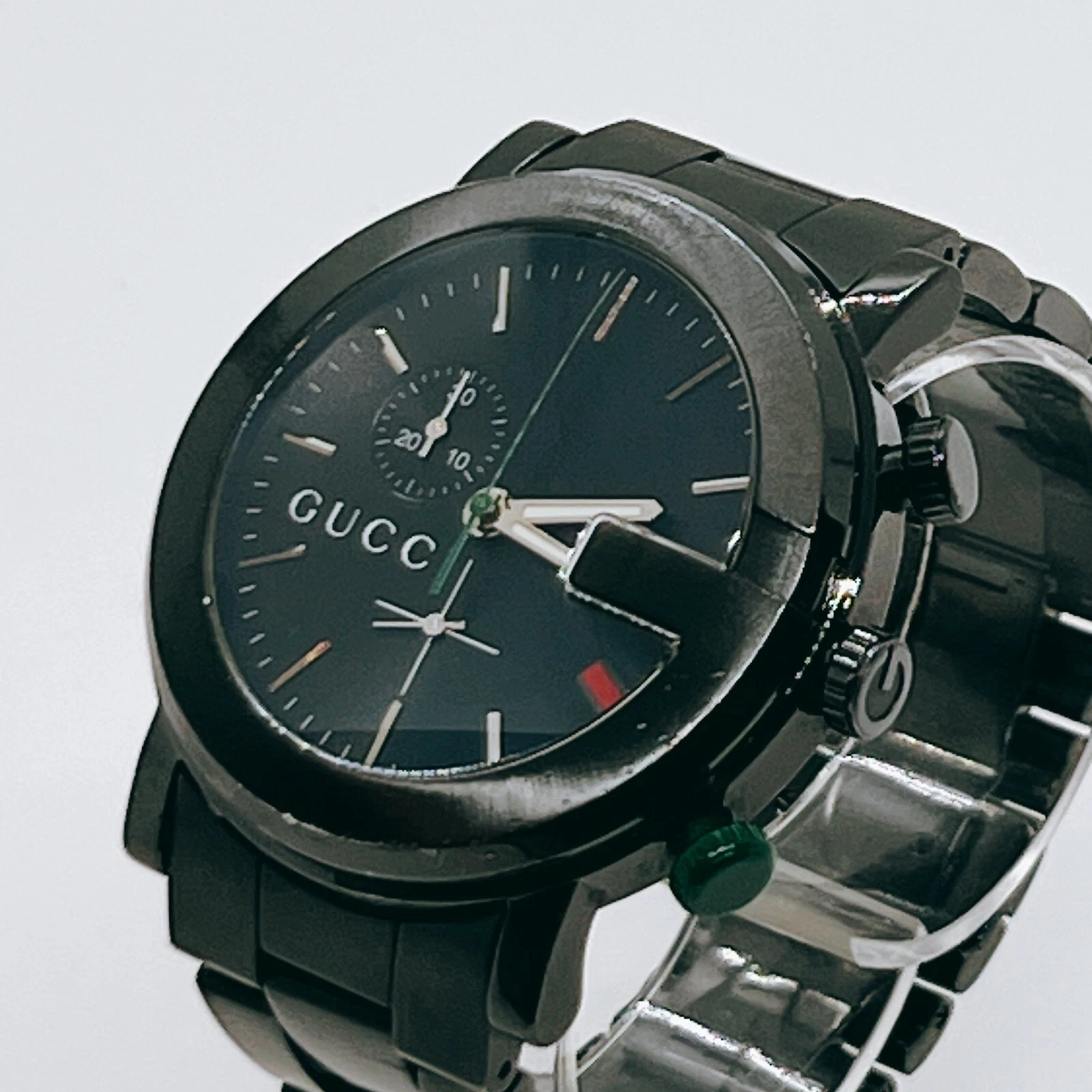 Orologio Uomo Gucci Cronografo 101M Linea Sherry Quadrante Nero Analogico dal Giappone