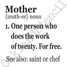 Mother STENCIL Definition of a Mom 12"x 12" for Signs Canvas Fabric Crafts