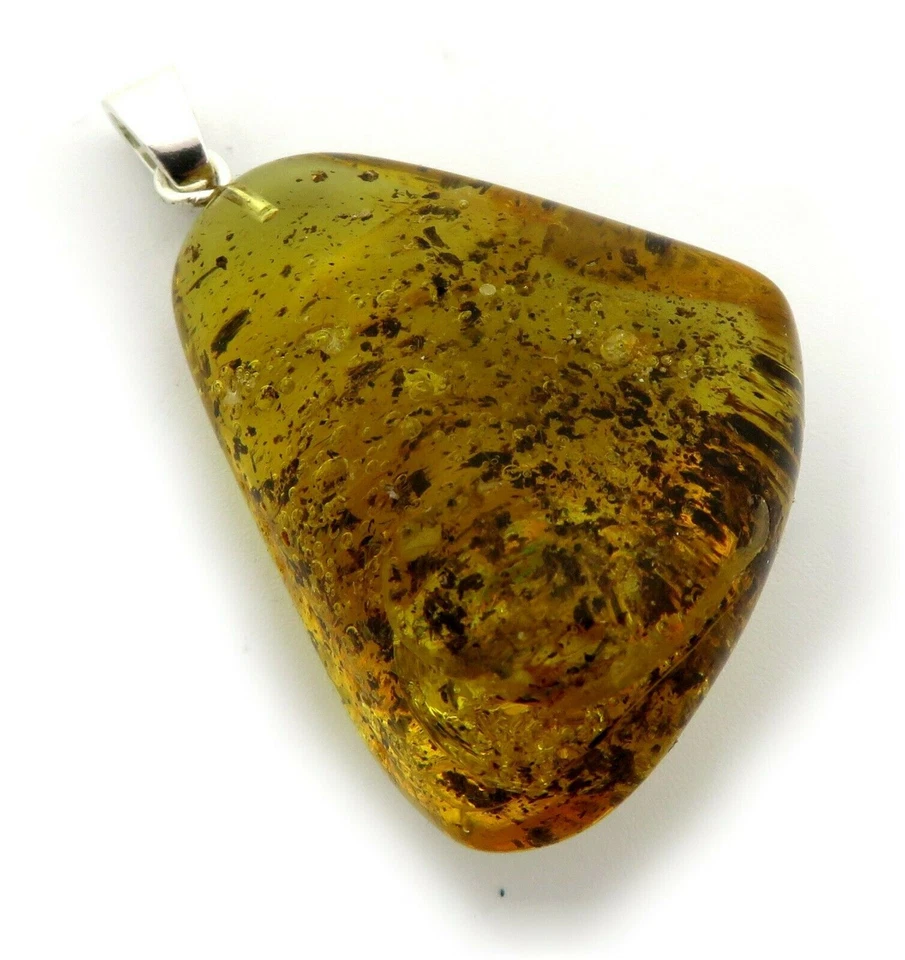 Grande Rimorchio XXL Vero Ambra Giallo Braun Con Argento Sterling 925 Motivo - Immagine 3 di 4