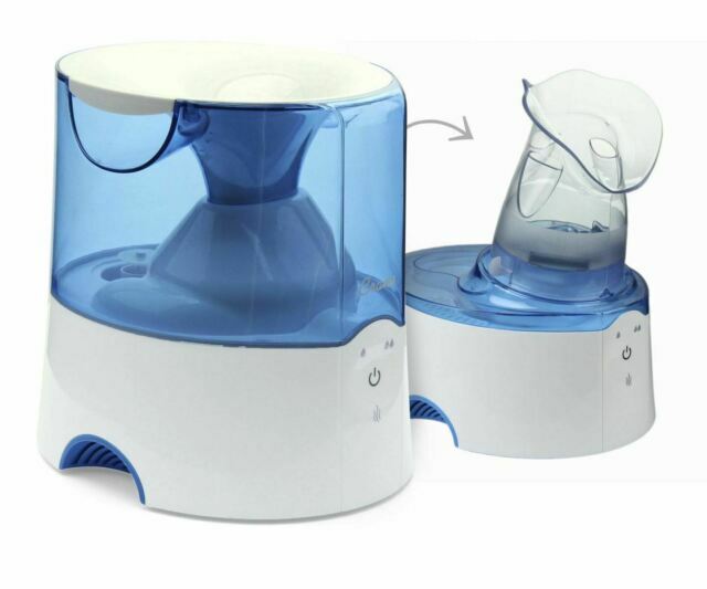 Crane USA Classic 0.5 Gal-Warm Mist Ultrasonic Tabletop Humidifier - White/Blue