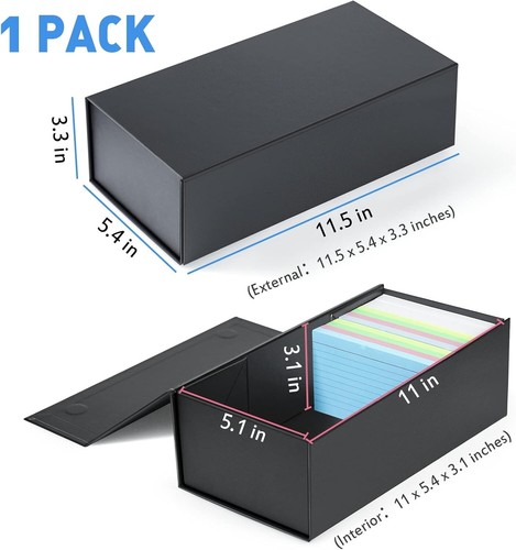 3 x 5 INDEX CARD FLASH RECIPE HOLDER BOX ORGANIZER STORAGE NEW Holds 1,200 Cards