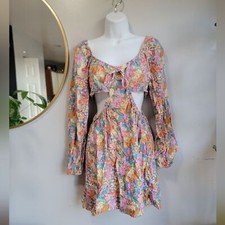 Wild Fable floral cut out boho spring fall dress