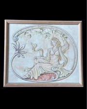 Vintage Semigres Ceramic Tile Italy Roman Lady 32 x 27 cm made in Italy