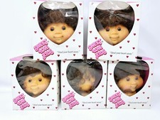 Sweet Love Kids 5" Brown Synthetic Pigtails Hair Girl Doll Head 1984 NIB