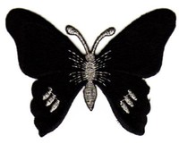 Ae17★Schmetterling Schwarz AufnäHer AufbüGeln Applikation BüGelbild 7,5 X 5,7 Cm