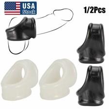 Men Male Soft Scrotum Testicle Squeeze Rings Cage Stretcher Enhancer Delay Ball