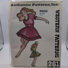 Authentic Patterns Size 14 Vtg Square Dance Western Dress Pattern 261 Uncut